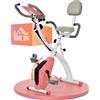 MH Handel GmbH Cyclette Pieghevole 2 in 1, Resistenza Magnetica Regolabile 8 Livelli, Cyclette da Casa Silenziosa con Sensore di Frequenza, Volano 2.5kg, Rosa