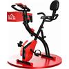 MH Handel GmbH Cyclette Pieghevole 2 in 1, Resistenza Magnetica Regolabile 8 Livelli, Cyclette da Casa Silenziosa con Sensore di Frequenza, Volano 2.5kg, Rosso