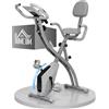 MH Handel GmbH Cyclette Pieghevole 2 in 1, Resistenza Magnetica Regolabile 8 Livelli, Bici da Fitness con Sensore di Frequenza Cardiaca, Volano 2.5kg, Grigio