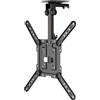 WAN Supporto a soffitto per TV - Braccio pieghevole - Risparmio di spazio - Altezza regolabile - 58-140 cm - Nero