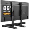 Lustrens Supporto TV universale - Altezza regolabile 225 mm - Metallo nero - Adatto per TV da 37 a 86 pollici - Montaggio su piano