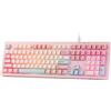 Lustrens Tastiera da gaming a membrana - Rosa, con cavo USB-C - Dimensioni standard - Illuminazione RGB