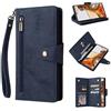 Jeelar ESONG Cover per Google Pixel 8 Pro,Custodia Portafoglio a Libro in Pelle PU,Antiurto Protezione Flip Wallet Case con[Staffa/Slot per Schede/Magnetica/Cerniera/Cordino]-blu