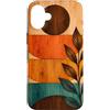 Retro Botanical Art Studio Custodia per iPhone 16 Plus Design geometrico retrò con sole e botanico astratto