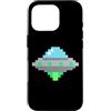 Retro 8-bit Gamers Tees Custodia per iPhone 16 Pro Pixel UFO 80s - Costume di Halloween per videogiochi