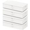 GUOHNHE Pratici Contenitori Sottoletto con Coperchio, 60x30x15 cm, Bianco | Scatole per Armadio, Contenitori Sotto Letto per Coperte, con 4 Maniglie, Cassettiera Salvaspazio per Asciugamani