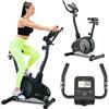 Hop-Sport cyclette Spark Silver per l'home trainer magnetico con sedile e manubrio regolabili, sensori di pulsazioni, display LCD - fino a 120 kg
