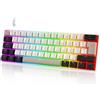 Lustrens Tastiera da gioco, 60%, tastiera meccanica cablata, layout UK, 61 tasti, design compatto