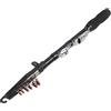 Ableholy Canna da pesca telescopica in carbonio, 2,1 m, portatile, da viaggio | Dimensioni ultra compatte da 0,5 m, perfetto per spazi ristretti, pesca in mare, guide in ceramica, costruzione