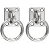 SageFurned Set di 4 piastre in acciaio inox 304 M8 con anello, per fissaggio a parete per tende da sole, amache, accessori per barche, 40 x 50 mm