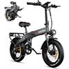 Drvetion Bici Elettrica Pieghevole Fatebike 20 Batteria Rimovibile 48V | Motore250W velocità massima di assistenza25km/h autonomia 70-100km adatta per percorsi urbani e all'aperto pedalata assistita