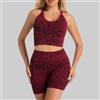 FACULX Donna Doppia Cinghia Yoga Set Modello Indietro Sport | Design a doppia cinghia, bel motivo sulla schiena, stile sportivo, adatto per yoga e attività fitness