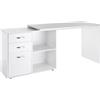 HOMCOM Scrivania Angolare da Ufficio e Casa con Cassettiera e Scaffale Bianco