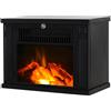 HOMCOM Camino Elettrico da Terra con Effetto Fiamma 600W/1200W Plastica e Vetro