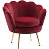 HOMCOM Poltroncina da Camera in Velluto Rosso Poltrona Vintage di Design