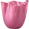 Venini Vaso Fazzoletto sabbiato magenta e lattimo alto 13,5 cm