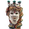 Verus Ceramiche Testa di Moro Mediterraneo uomo multicolore alta 35 cm