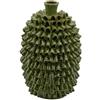 EDG Enzo De Gasperi Vaso Chakra a balze in ceramica verde alto 33 cm