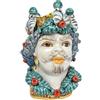Verus Ceramiche Testa di Moro Demetra uomo volto bianco alta 33 cm