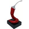SEQUENZE ROSENTHAL Sequenze Peperoncino attorcigliato rosso e argento alto 11,5 cm