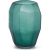 EDG Enzo De Gasperi Vaso Poliedro svasato in vetro opaco verde alto 28 cm