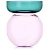 Ichendorf Milano Vaso sferico piccolo Aura petrolio e rosa alto 25 cm