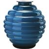 Onlylux Vaso Anelli in vetro opale e blu Orion alto 25 cm
