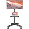 Lustrens Supporto mobile per televisori da 23 a 60 pollici, carrello per TV con ruote, fino a 40 kg, con ripiano per laptop