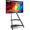 Lustrens Supporto TV con ruote, design moderno, regolabile in altezza, adatto per televisori da 32, 43, 55 e 65 pollici