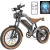 Twofish Bicicletta Elettrica M20 per Adulti, 1000W, Batteria 48V18.2Ah, Mountain Ebike con Ruote Fat da 20 Pollici, 7 Velocità, Freni a Disco, NFC, Bici Elettrica Fuoristrada