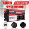 GECOFEER Inverter di Potenza 4000W 3000W da DC 12V a AC 220V 230V con 4 Prese USB EU e Display LED per Camper, Telefono, Auto