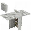 HOMCOM Tavolo pieghevole HOMCOM da cucina rimovibile con ruote 75L x 140L x 74H cm, 2 ripiani integrati per bevande