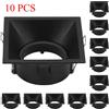 JOYINLED 1/10 Pezzi Faretto LED Commerciale in Alluminio Orientabile da Incasso, Cornice per Lampada Quadrata Rotante, Illuminazione con Attacco GU10 MR16