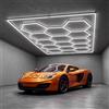 VEVOR Plafoniera a LED da Soffitto Esagonale 6500K 672W per Garage Officina Lampada a Forma di Nido d'Ape, Sistema a Griglia da 14 LED, Luminosità 80640 Lumen, per Magazzino, Sala Giochi, Palestra