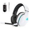 Gvyugke Cuffie da gioco (cuffie da gioco con microfono staccabile con cancellazione del rumore, cuffie Bluetooth, microfono staccabile senza fili)