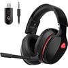 Gvyugke Cuffie da gioco wireless a 2,4 GHz e BT 5.2, microfono staccabile con cancellazione del rumore, modalità cavo da 3,5 mm, compatibili con PS5, PC, Mac, Switch, Xbox