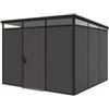 ArtPlast Casetta da giardino prefabbricata in pvc e alluminio artplast modulare nero e grigio 3x3 mt