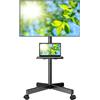 Merkloos Supporto TV mobile con ruote - Da 23 a 65 pollici - Fino a 40 kg - Rotazione e inclinazione - 3 altezze