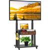 Merkloos Supporto TV con ruote - 32-75 pollici - Cassetto in tessuto e ripiani - Fino a 100 kg