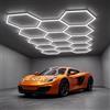 VEVOR Plafoniera a LED da Soffitto Esagonale 6500K 456W per Garage Officina Lampada a Forma di Nido d'Ape, Sistema a Griglia da 14 LED, Luminosità 54720 Lumen, per Magazzino, Sala Giochi, Palestra