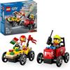 LEGO City Pack Veicoli da Corsa: Pizzaiolo Contro Pompiere - Macchine Giocattolo con 2 Minifigure, Giochi per Bambini e Bambine da 5 Anni in su - Regali Divertenti per Compleanni e Festività - 60458