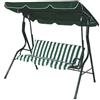 VERDELOOK - SORRENTO DONDOLO 3 POSTI 170 X 115 X 152 CM. VERDE RIGATO 780/40V