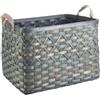 BIZZOTTO - CESTA DECORATIVA 2 MANICI LISETTE RETTANGOLARE VERDE TAGLIA LARGE 56X42XH.41 CM. 41127103