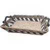 BIZZOTTO - CESTA GENZANA RETTANGOLARE IN VIMINI VERDE CON FASCIA 46X36X CM. 2 MANICI 935018