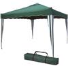 VERDELOOK - GAZEBO PIEGHEVOLE 3 X 3 MT. IN METALLO COPERTURA IN POLIESTERE VERDE CON SACCA 787/3