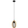 EGLO - BASILDON LAMPADA A SOSPENSIONE CON ELEMENTI OVALI IN LEGNO E METALLO E27 1X40W 43461