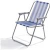 VERDELOOK - LANZAROTE SEDIA PIEGHEVOLE DA SPIAGGIA RIGHE BIANCO E BLU 780/50BBL