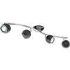 EGLO - BIMEDA BARRA FARETTI LED 4 LUCI 2,8W GU10 NICKEL/NERO/CROMO 31008