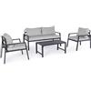BIZZOTTO - LORILLARD SALOTTO DA GIARDINO CON CUSCINI 4 PZ. ANTRACITE 0662632