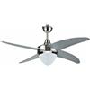 ZEPHIR - VENTILATORE DA SOFFITTO 4 PALE ARGENTO CM.122 CON LAMPADA ZFR4121S